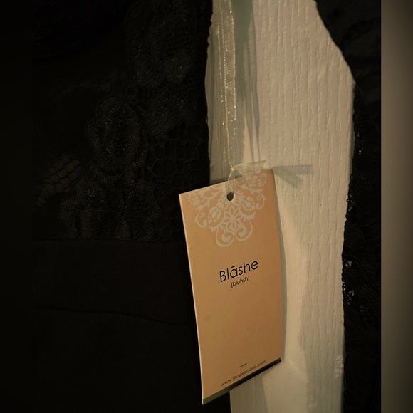 BLASHE BLACK MINI DRESS Lace and cotton - Picture 3 of 8